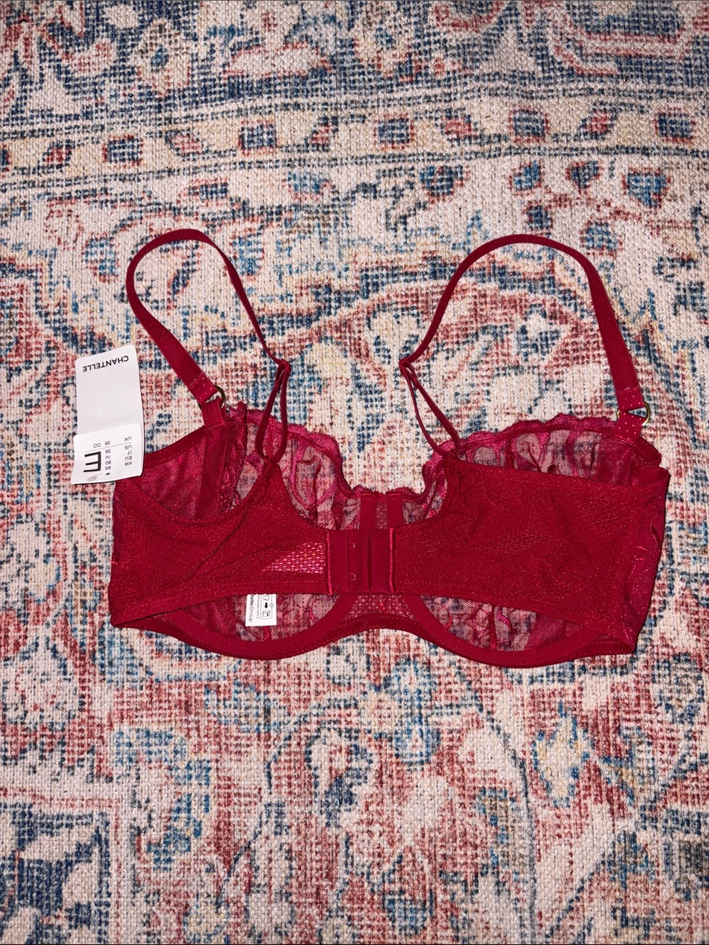Chantelle Fleur Demi Underwire Bra in Candy Apple SZ 36DD NWT - Picture 4 of 6